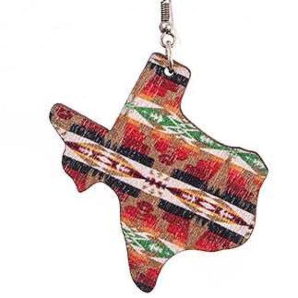 Texas State Aztec Print Earrings - Picture 1 of 3